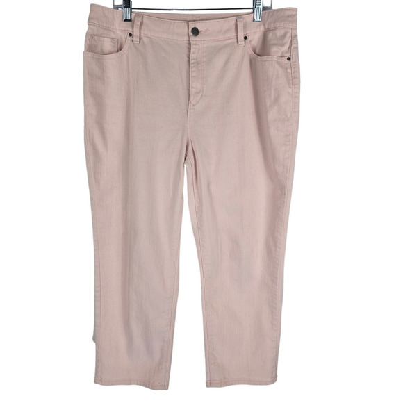 Chico's Platinum Light Pink Women's Denim Crop Jeans 2.5 -14 - Picture 1 of 6
